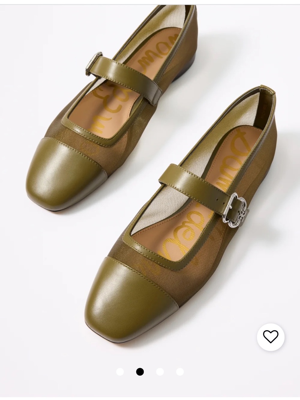 Sam Edelman Woman's Ballet Green Miranda Mary-Jane Minimalist Flats Sz 9.5-10